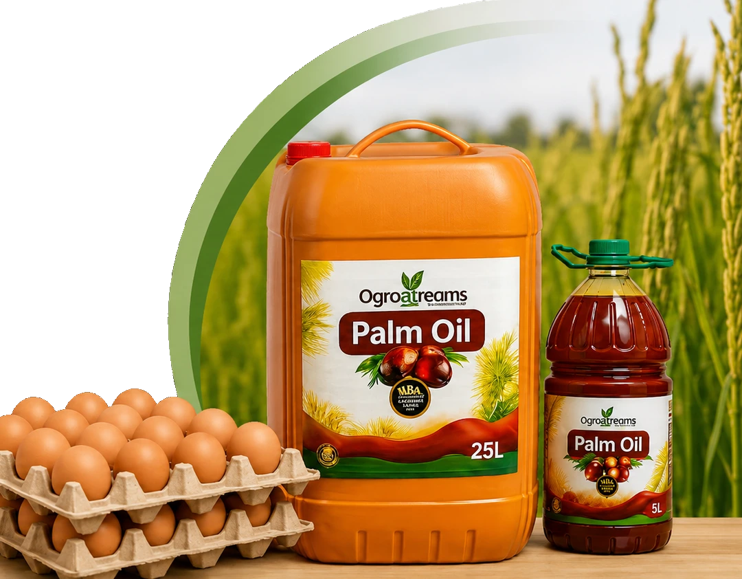 Agrostreams palm oil products and fresh eggs